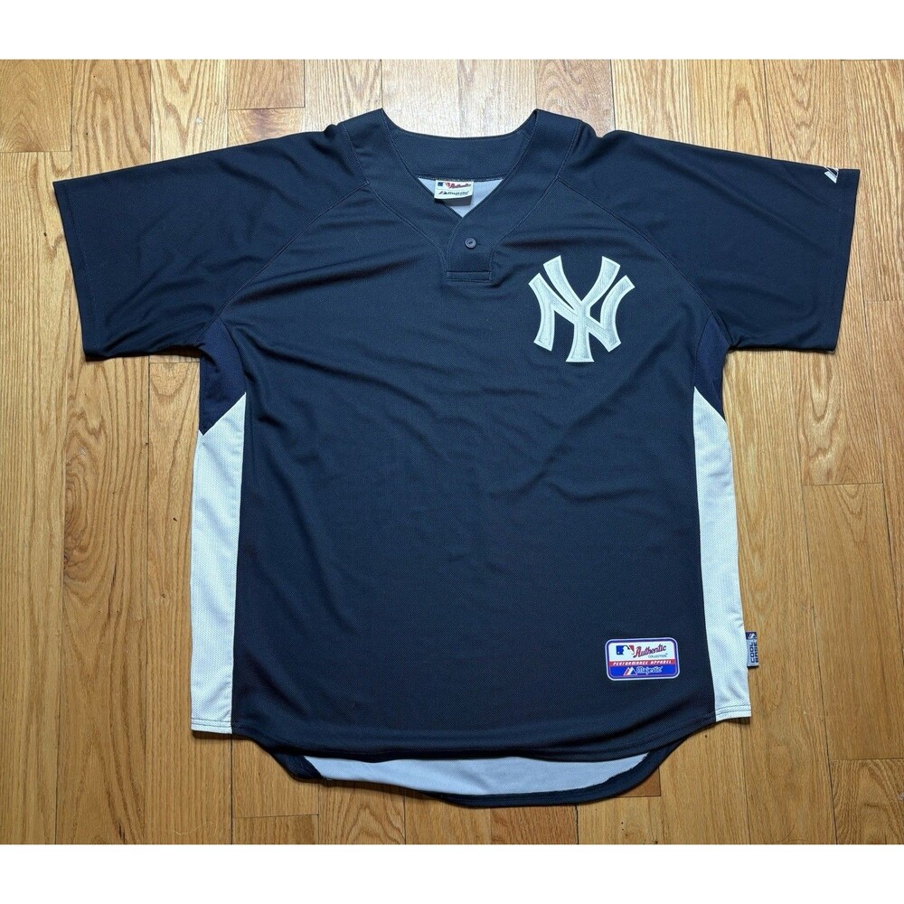 Majestic Authentic New York Yankees Batting Practice Jersey Derek Jeter Sz XL